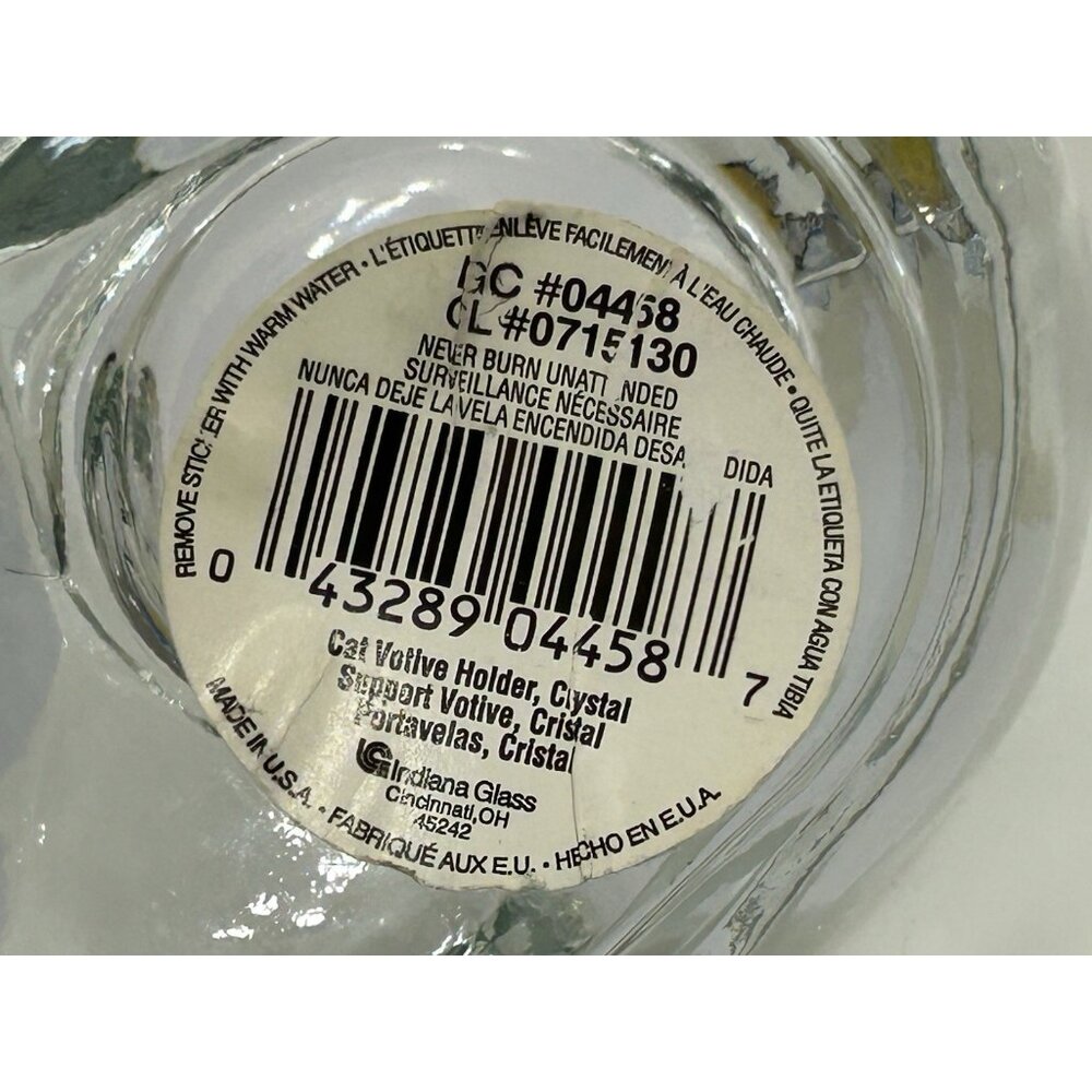 Vintage Sleeping Cat Clear Candle Holder Set Of 2 Indiana Glass Made In U.S.A - Picture 6 of 12